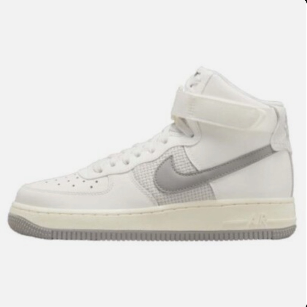 Nike Air Force 1 White and Gray High-Top Sneakers